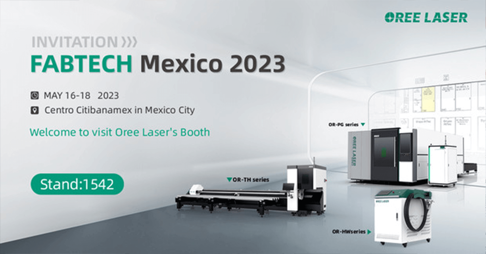 OREE LASER est ravi d'annoncer que FABTECH 2023 Mexico se déroule du 16 au 18 mai, OREE Laser est présent.